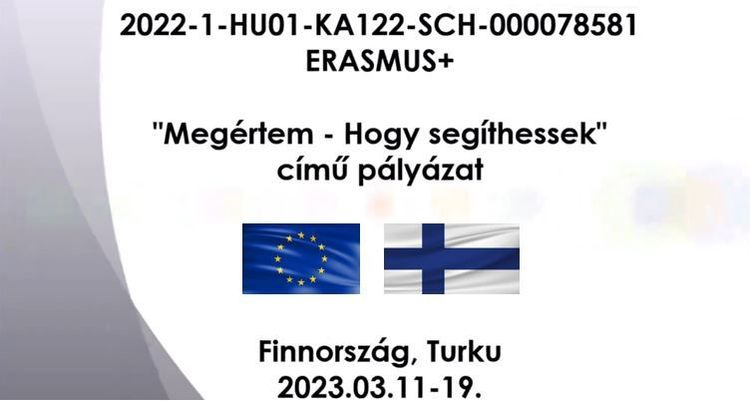 "Megértem - Hogy segíthessek" című Erasmus+ pályázat - Finnország, Turku